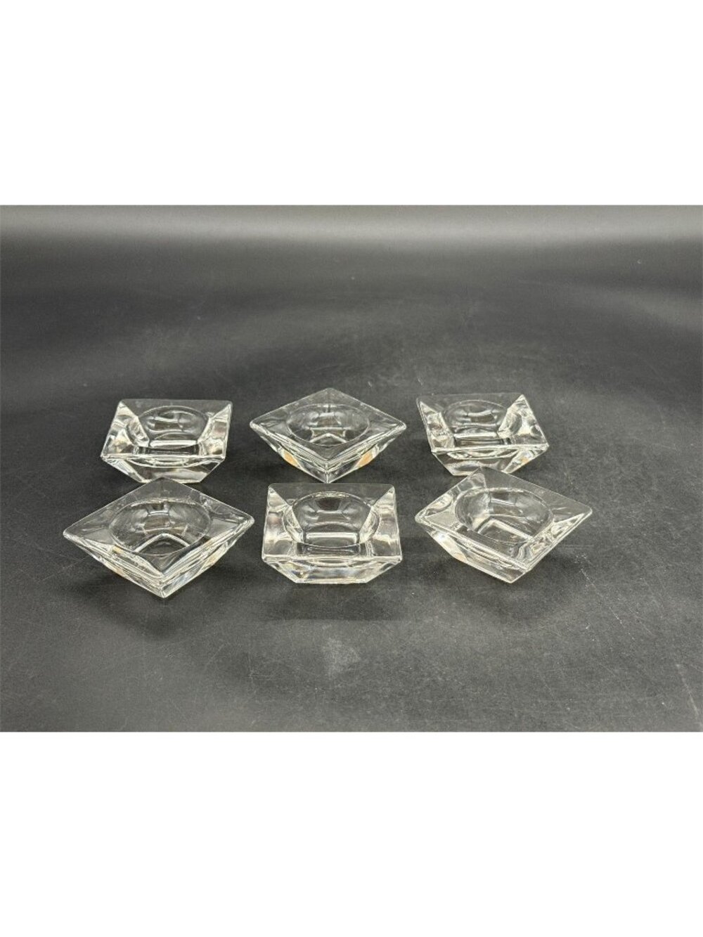 Orrefors Crystal Square Salt Cellar UV Glow